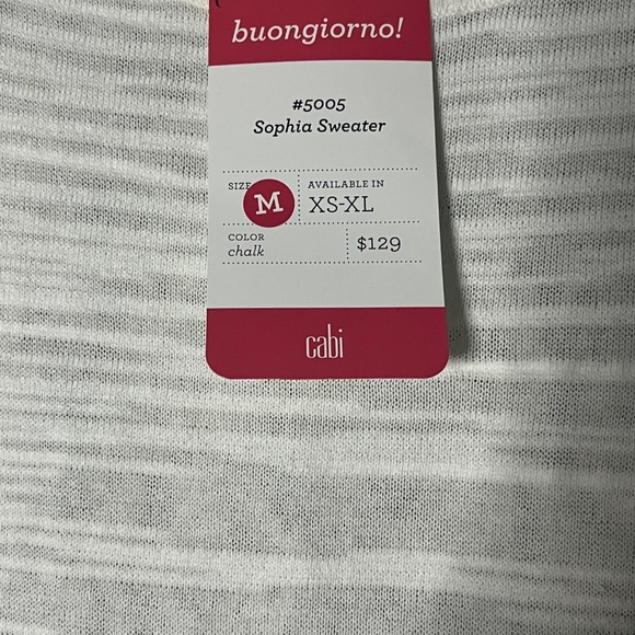 Cabi Sophia Sweater Women’s Medium Long Sleeve Sheer Lace Back Style 5005 NWT - Picture 7 of 9